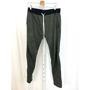 FOG Fear of God Essentials Zip Ankle Drawstring Pants Pull On Skinny Green Sz L